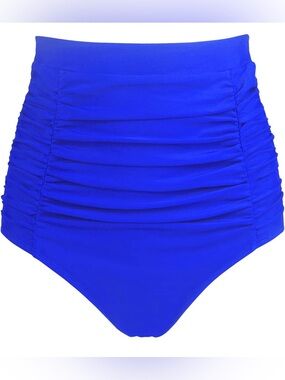 RELLECIGA High Waisted Bikini Bottom Tummy Control Ruched FullCoverageSwimBottom